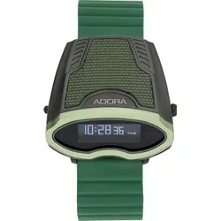 Adora AC1000 Herren Uhr - Quarz mit Silikonarmband, grün - Stylische Herren Quarz-Uhr mit robustem Metallgehäuse und praktischem Silikonarmband. Ideal für den Alltag mit Funktionen wie Alarm und Stoppuhr. Wasserdicht bis 3 bar.