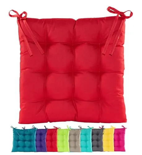 JACK Outdoor Stuhlkissen 38x38cm Lounge Kissen Auflage Wasserfest Sitzkissen Garten Lotus Effekt, Farbe:Rot