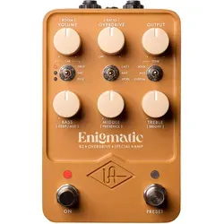 Universal Audio UAFX Enigmatic '82 Overdrive - Bass Verzerrer & Overdrive mit einzigartiger Amp- und Boxen-Emulation; vielseitige Klangmodi und Anpassung über die UAFX Mobile App für individuellen Sound.