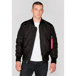 Alpha Industries MA-1 TT Fliegerjacke schwarz Herren - Funktionsjacke aus leichtem Nylon für milde Temperaturen, atmungsaktiv und körperbetont geschnitten – ideal für stilvolle Sommernächte.