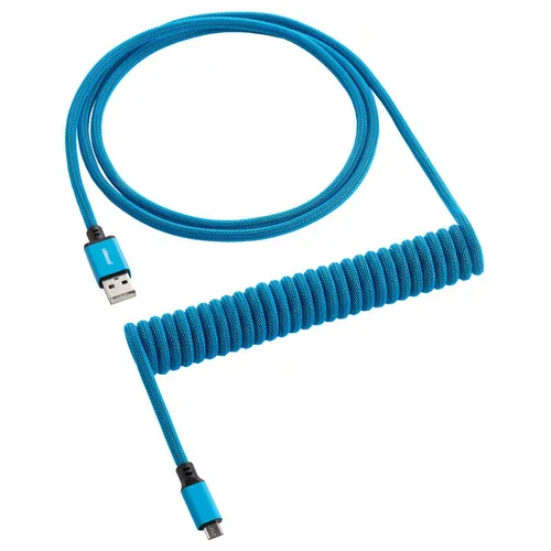 CableMod Classic Coiled Keyboard Cable Micro USB zu USB Typ A, Spectrum Blue - Kabel & Adapter – Hochwertiges, 1,5 m langes, klassisches Spiral-Kabel für eine stilvolle Verbindung Ihrer Geräte.