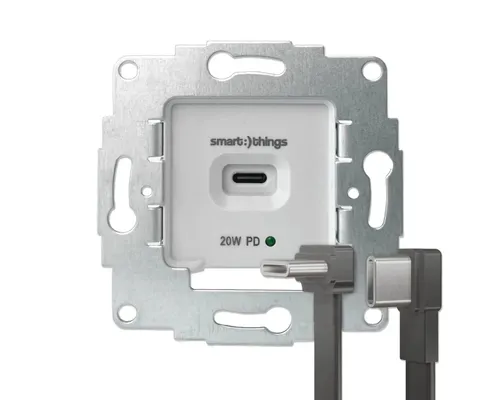 smart things sCharge sC20-EU C 20W USB Steckdose Unterputz - Beleuchtungsvorrichtungen mit 20W USB-C Anschluss, ideal zur permanenten Stromversorgung von Smartphones und Tablets in Smarthome-Systemen.