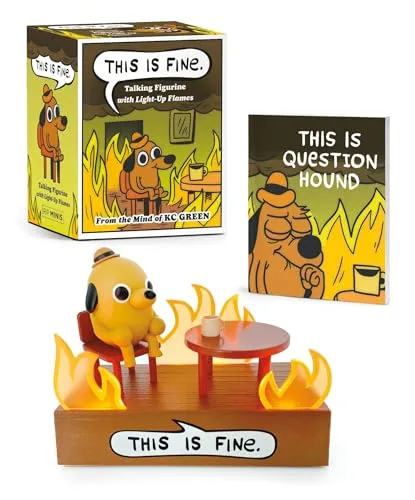 This Is Fine Talking Figurine mit Licht und Sound - Witzige Figurine mit Soundeffekten und Lichteffekten, ideal für Sammler und als originelles Geschenk!