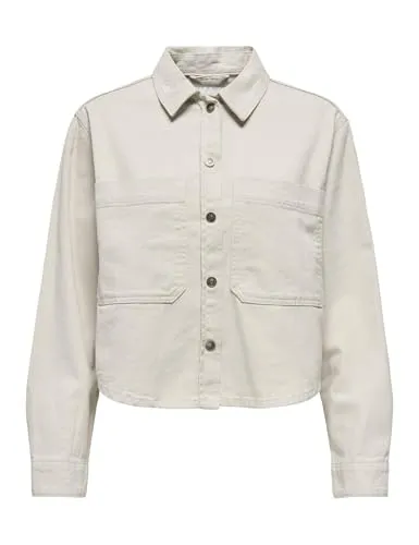 Onldrew B Shacket Cc OTW - Stylische Langarmjacke - Modische Shacket mit Knopfleiste und Stehkragen, perfekt für jeden Anlass. Ideal für den lässigen Look im Alltag.