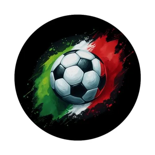 Fußball Italien Flagge Magnet mit Flaschenöffner rund EM 2024 Fanartikel Sportlicher Ball Magnet mit Flaschenöffner in Italien Landesfarben Grün Weiß Perfekt zum Sammeln