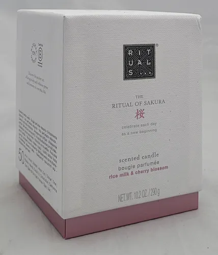 RITUALS THE RITUAL OF SAKURA Scented Candle 290 g - Duftkerze mit Kirschblüten und Reismilch, ideal für bis zu 50 Stunden entspannende Atmosphäre und Neuanfänge.