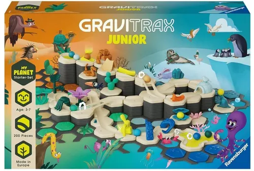 Ravensburger GraviTrax Junior Starter-Set XXL Planet - Kreative Kugelbahn für Kinder ab 3 Jahren, fördert Fantasie und individuelles Spielvergnügen
