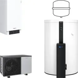 Viessmann Luft/Wasser-Wärmepumpe Vitocal 200-A AWO-M-E-AC 201.A08 230V mit Regelung Vitotronic 200 + Pufferspeicher 120-E SVW 600l + Frischwasser-Modul - Z015532