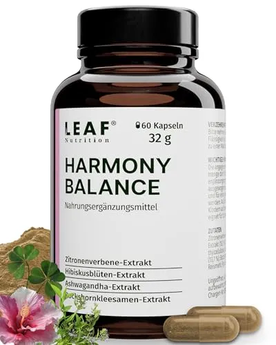 LEAF HARMONY BALANCE Kapseln für Frauen – Zyklus & Meno Komplex mit Ashwagandha und Vitamin B6 - 🌿 HARMONIE FÜR FRAUEN: Unsere veganen Kapseln unterstützen das hormonelle Gleichgewicht mit hochwertigen Inhaltsstoffen wie Ashwagandha und Vitamin B6. 🇩🇪 MADE IN GERMANY: Höchste Qualität, mehrfach geprüft für deine Sicherheit.