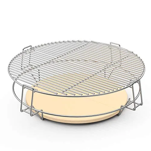 Onlyfire Grillrost Kochsystem für Weber 57 cm Kugel-Holzkohlegrill, Grill zubehör für Low & Slow Cooking, Grillrost aufsatz für Weber 57 cm (2 x Semi-Grillroste, 1 x Gestell, 2 x Deflektor)