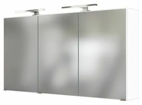 Held Möbel Spiegelschrank Baabe 120 cm in Weiß - Moderner Spiegelschrank für das Badezimmer, 120 cm breit, aus hochwertigem MDF, bietet viel Stauraum und ist einfach zu montieren.