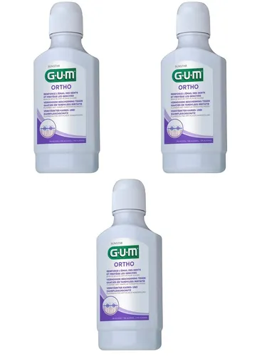 3x GUM Ortho Mundspülung 3x 300 ml Zahnspangenpflege