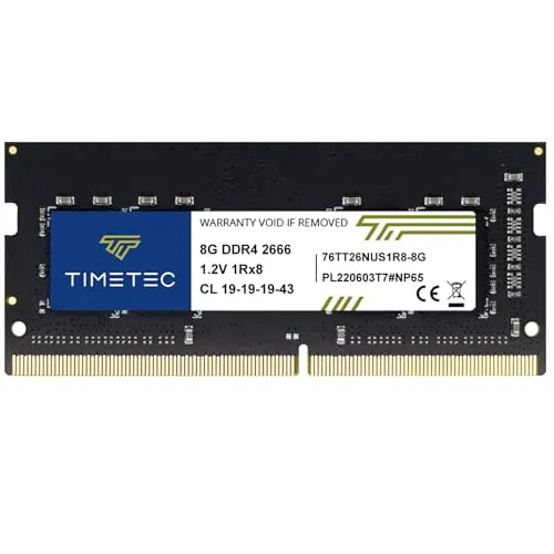 Timetec 8 GB DDR4 2666 MHz (PC4-2666V) PC4-21300 SODIMM – Ungepuffertes Non-ECC-Speichermodul, 260-polig, 1,2 V, CL19, für Laptops, Notebooks, Mini-PCs und All-in-One-Computer