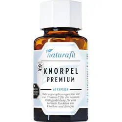 Naturafit Knorpel Premium Kapseln 40.6 g - Nahrungsergänzungsmittel für gesunde Knochen und Knorpel mit Glucosamin, Chondroitin und Hyaluronsäure. Vegan, glutenfrei und ohne Gentechnik, ideal für Ihre Gelenkgesundheit.