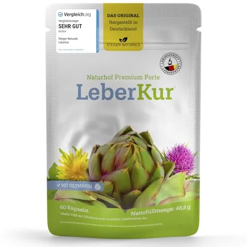Leberkur Naturhof Premium Forte Kapseln - Nahrungsergänzungsmittel zur Unterstützung der Leberfunktion mit hochwertigen Pflanzenextrakten und Vitaminen, ideal für eine gesunde Leber.