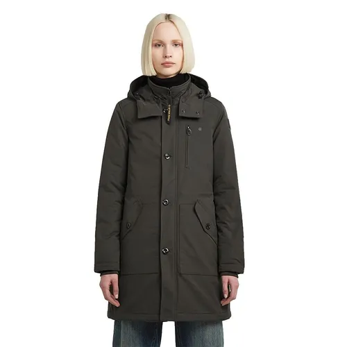 G-Star Damen Wodan Jacke D26967-D908-995 dunkelgrau (XS) - Elegante Wodan Jacke für Damen aus hochwertigem Polyester, mit schmaler Passform und praktischer Kapuze. Ideal für stilbewusste Frauen, die Komfort und Funktionalität schätzen.