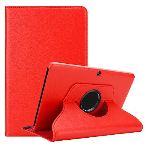 Cadorabo Hülle kompatibel mit Samsung Galaxy Tab 4 (10.1 Zoll) Tablethülle ohne Auto Wake Up aus Premium Kunst Leder Flip Klappbare Stoßfeste Cover Hülle für Galaxy Tab 4 (10.1 Zoll) Tasche in Rot