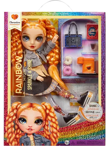 Rainbow High Sparkle & Shine Fashion Doll - Clementine - Spielzeug für Kinder ab 4 Jahren, mit funkelnden Outfits und kreativem Zubehör für endlosen Spielspaß.