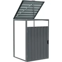 HOME DELUXE Mülltonnenbox CUBO - Platz für 1 x 240 Liter - Mülltonnenbox aus witterungsbeständigem Metall mit Schloss, ideal für die Aufbewahrung von Mülltonnen und mehr. Das platzsparende Pultdach sorgt für optimale Belüftung und Schutz.