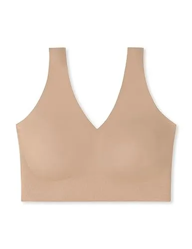 Schiesser Damen Bustier Invisible Soft - Nahtlos mit herausnehmbaren Pads, Größe 42 - Funktionsunterwäsche mit V-Ausschnitt, unsichtbar unter enger Kleidung und extra-softer Micro-Qualität für optimalen Tragekomfort.