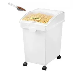 VEVOR Mehl und Reis Behälter Kapazität 15 kg, 3 Stück Aufbewahrungsbox Küche 25 x 35,5 x 43 cm, dreifach Vorratsdosen wei_ Speicherung für Getrei