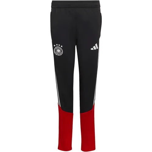 Adidas Deutschland 26 Hose - Schwarz für junge Fußballfans - Sportliche Trainingshose mit mechanischem Stretch für optimale Bewegungsfreiheit. Die schmale Passform und der Kordelzug sorgen für einen sicheren Sitz bei jedem Training.