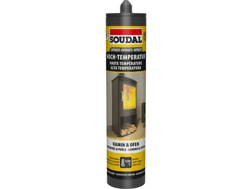 Soudal Kamin & Ofen Abdichtungspaste, 300ml - Kamin- & Ofenversiegelungen, extrem hitzebeständig bis 1500 °C, ideal für sichere Abdichtungen in Öfen und Kaminen.