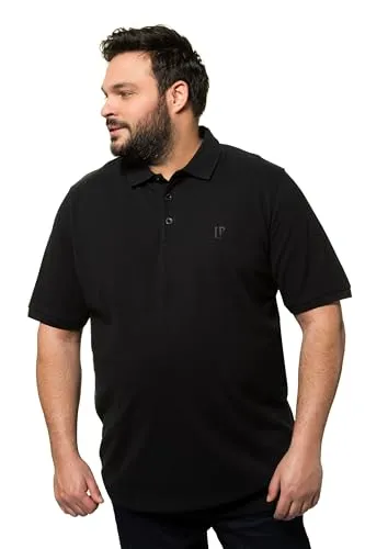 JP 1880 Herren Polo Bauchfit Schlafanzüge, Schwarz, 4XL EU - Poloshirt für Herren mit speziellem Schnitt für optimalen Tragekomfort und perfekten Sitz, ideal für echte Kerle mit Bauch.
