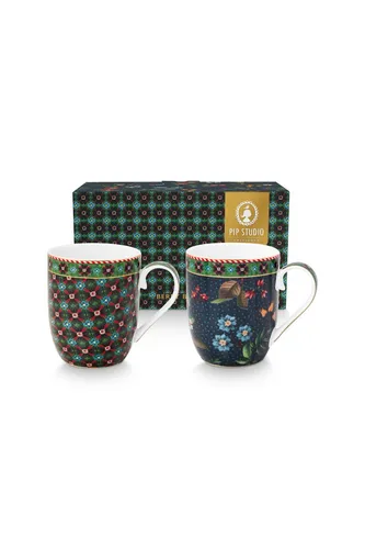 Pip Studio Berry Blues Tasse 145ml Set2 - Elegantes Tassen-Set von PIP STUDIO, Serie Berry Blues. Mit 145 ml Fassungsvermögen pro Tasse ideal für stilvollen Kaffeegenuss. Hochwertige Verarbeitung und ansprechendes Design für besondere Genussmomente in jedem Zuhause.