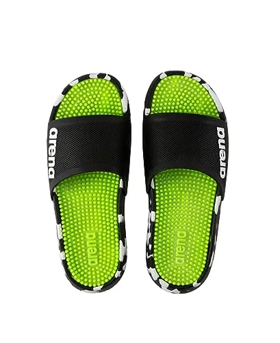 ARENA Herren Badepantoletten MARCO BI - Badeschuhe mit raffiniertem Noppen Fußbett für Massage-Effekt und optimalen Halt auf nassen Oberflächen. Ideal für Schwimmbad, Strand und Freizeit.