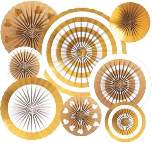 Amscan 9913248 - Deko Set, 8-teilig, Deko-Fächer für Hochzeiten & Geburtstage