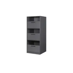 Inter Link Wäscheschrank Galleria Grau Anthrazit - Moderner Wäscheschrank im eleganten Grau-Anthrazit-Dekor, ideal für die stilvolle Aufbewahrung von Textilien, bietet viel Stauraum und passt perfekt in jedes Zuhause.