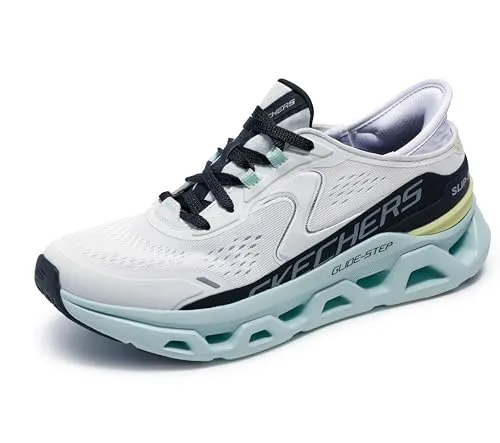 Skechers Damen Slip-Ins Glide Step Altus - Weiß Multicolor 39 EU - Sneaker für Damen mit 4,7 cm Absatzhöhe, ideal für den Alltag und Berufskleidung. Bequemes Textilfutter und rutschfeste Gummisohle für einen sicheren Gang.
