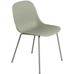 Muuto Fiber Side Chair, tube base, dusty green / dusty green