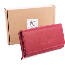 Money Maker Damen Geldbörse aus Echtleder mit RFID-Schutz – Rot - Geräumige Damenbörse aus weichem Echtleder mit RFID-Schutz. 14 Kartenfächer und ein großes Münzfach bieten optimale Organisation. Ideal für den täglichen Gebrauch und als Geschenk in eleganter Markenbox.