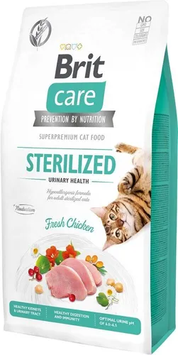BRIT Care Cat Getreidefrei Sterilisiert Harngesundheit 7kg - Hypoallergen, mit frischem Huhn und 5% Rabatt-Code BRIT-5 für gesunde Katzenernährung