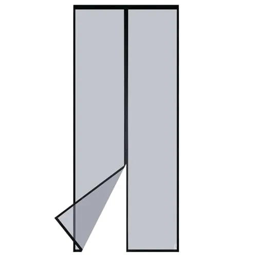 Apalus VP Fliegengitter Tür, Magnet Insektenschutz Balkontür 90x220 cm, 2 x Langlebiger als der Apalus Klassiker, Katzenkrallen Sicher, Stärkere Magneten, 3.8 cm Breites Klettband, Nicht Kürzbar