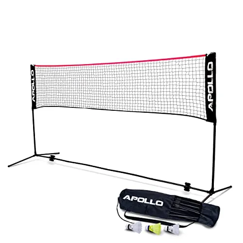 Apollo Badminton Netz - 3-fach höhenverstellbar - Badmintonnetze & -garnituren, multifunktional für verschiedene Ballsportarten, stabil und einfach auf- und abzubauen, ideal für Indoor & Outdoor.