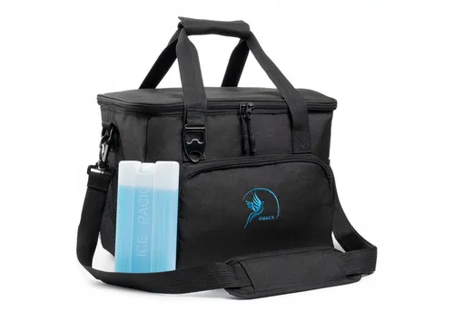 Obics Thermobehälter 20 Liter mit Kühlakku - Thermobehälter für kühle Getränke und Snacks, faltbar, mit integriertem Flaschenöffner und abnehmbarem Tragriemen – ideal für Ausflüge und Picknicks.