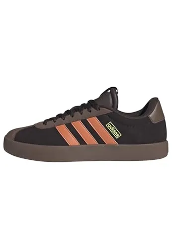 Adidas Herren VL Court 3.0 Schuhe – Aurora Coffee/Dusky Orange, 42 EU - Stylische Sneakers mit regulärer Passform und robustem Obermaterial aus Leder. Ideal für den Alltag und Freizeitaktivitäten.