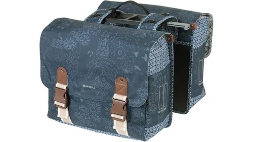 BASIL Doppeltasche "Bohème-Double Bag MIK" blau, 35l - Fahrradtaschen mit 35L Kapazität, wasserabweisend und reflektierend – ideal für Radsportler, die Stil und Funktionalität schätzen.