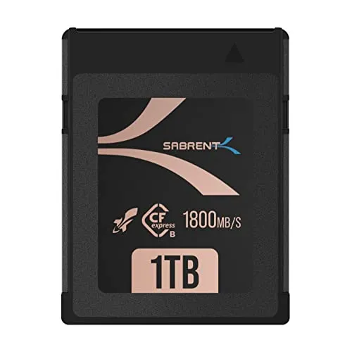 SABRENT PRO CFexpress Speicherkarte Typ B 1TB – 1800MB/s Lesen, 1700MB/s Schreiben – High-End CF Express Memory Card für 8K RAW, DSLR & Cinema-Kameras (CF-XXIT-1TB)