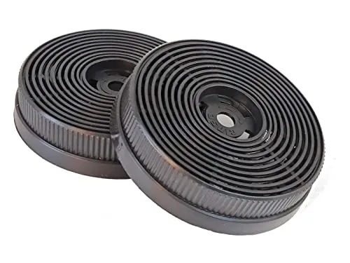 YUNA KAF14 Kohlefilter | Geruchsfilter Set (2 Stück) | für Dunstabzugshaube Wandhaube YUNA SIVA | Schwarz | Ø 108 mm
