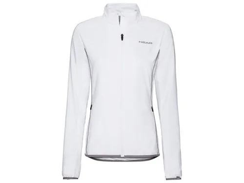 Head Tennisjacke Club Damen XL - Weiss - Tennisjacke für Damen mit 1-Wege-Reißverschluss, seitlichen Mesh-Einsätzen für optimale Atmungsaktivität und UV-Schutz UPF 50+. Ideal für Training und Freizeit.