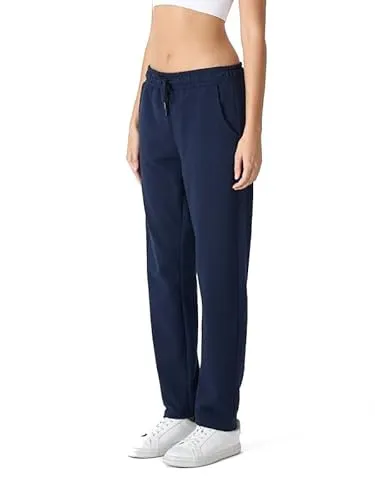 COMEOR Jogginghose Damen-Baumwolle Sporthose Lang - Sweatpants Frauen Freizeithose - Lockere Laufhosen Jogger - High Waist Trainingshose Geradem Bein Hose mit elastischem Bund und Taschen Yogahose