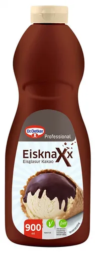 Dr. Oetker Professional Kakao-Eisglasur, EisknaXx, Härtet auf Eis aus, 900 ml Flasche