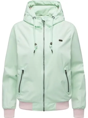 Ragwear Damen Übergangsjacke Nuggeta Summer YOUMODO Mint Gr. S - Leichte, atmungsaktive Jacke im coolen Bomberjacken-Stil. Wasserabweisend und perfekt für milde Übergangstage. Mit verstellbarer Kapuze und praktischen Reißverschlusstaschen für urbanen Freizeit-Look.