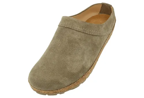 Haflinger Haflinger Malmö Lederclog Unisex mit Korkfußbett und Gummisohle Hausschuh