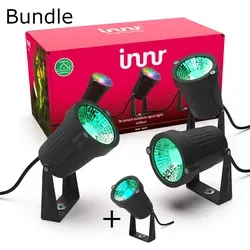 innr Smart Gartenstrahler 3-Pack, Zigbee kompatibel - Lampen: Set aus 3 wasserdichten Gartenstrahlern mit 16 Millionen Lichtfarben, steuerbar via App und Alexa, ideal für stimmungsvolle Gartenabende.