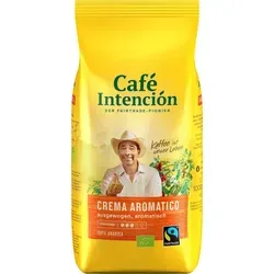 Café Intención CREMA AROMATICO Mega-Sparpaket - 12x1000g Bohnen - Kaffee Mega-Sparpaket mit 100% Fairtrade-Arabica-Bohnen, mild und fruchtig mit feinen Nuancen. Ideal für Vollautomaten und Siebträgermaschinen!